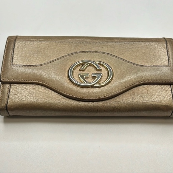 Gucci Gold Leather Women's Wallet - Picture 1 of 11